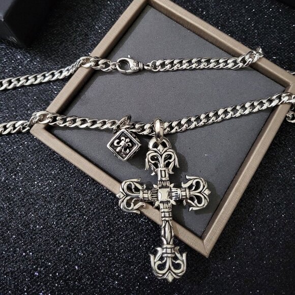 Chrome Hearts Cross Dice Silver Necklace - Picture 5 of 6